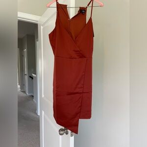 Brand new! Lulu’s lil burnt orange satin dress.  Cute & perfect for summer. 🧡